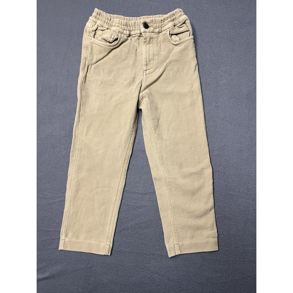 Faherty Boys Khaki Tan Stretch Twill Pants Elastic Waist Size 5 NWOT Jeans